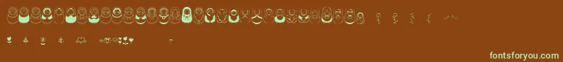 Matriochkas Font – Green Fonts on Brown Background