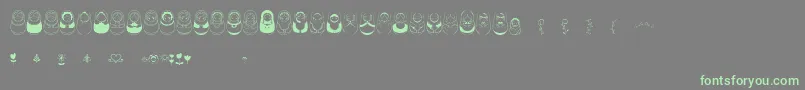 Matriochkas Font – Green Fonts on Gray Background