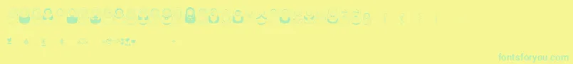 Matriochkas Font – Green Fonts on Yellow Background