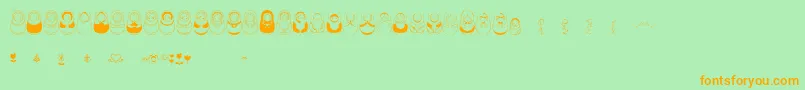 Matriochkas Font – Orange Fonts on Green Background
