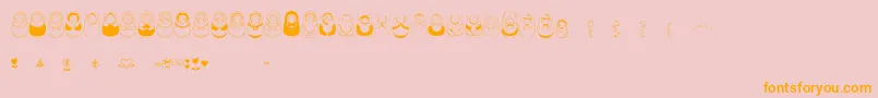 Matriochkas Font – Orange Fonts on Pink Background