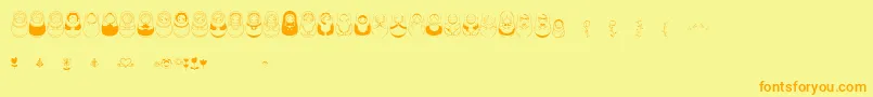 Matriochkas Font – Orange Fonts on Yellow Background