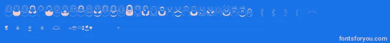 Matriochkas Font – Pink Fonts on Blue Background