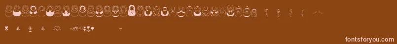 Matriochkas Font – Pink Fonts on Brown Background