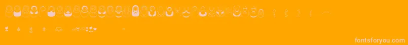 Matriochkas Font – Pink Fonts on Orange Background