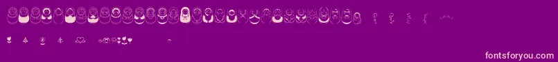 Matriochkas Font – Pink Fonts on Purple Background