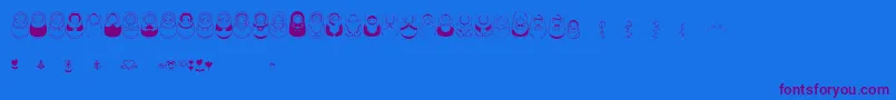 Matriochkas Font – Purple Fonts on Blue Background