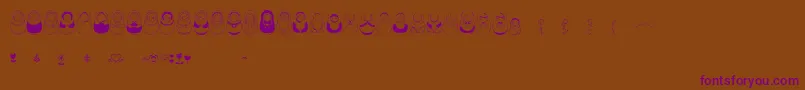 Matriochkas-Schriftart – Violette Schriften auf braunem Hintergrund