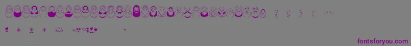 Matriochkas Font – Purple Fonts on Gray Background