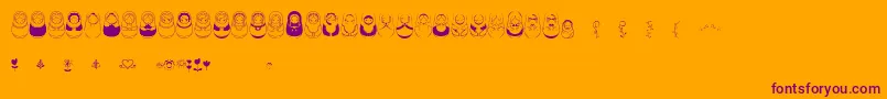 Matriochkas Font – Purple Fonts on Orange Background