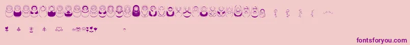 Matriochkas Font – Purple Fonts on Pink Background