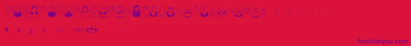 Matriochkas-Schriftart – Violette Schriften auf rotem Hintergrund