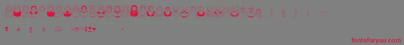 Matriochkas Font – Red Fonts on Gray Background