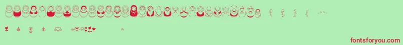 Matriochkas Font – Red Fonts on Green Background