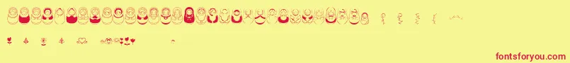 Matriochkas Font – Red Fonts on Yellow Background