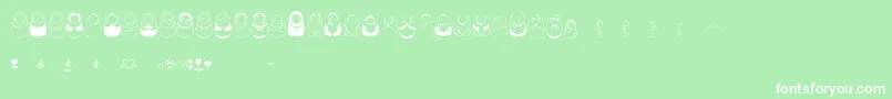 Matriochkas-Schriftart – Weiße Schriften auf grünem Hintergrund