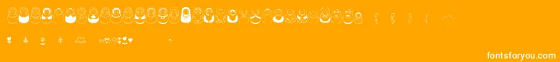 fuente Matriochkas – Fuentes Blancas Sobre Fondo Naranja