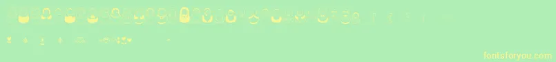 Matriochkas Font – Yellow Fonts on Green Background