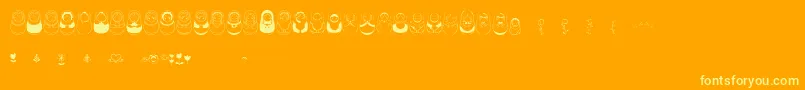 Matriochkas Font – Yellow Fonts on Orange Background