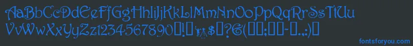 Jessaminescriptssk Font – Blue Fonts on Black Background
