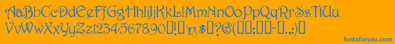 Jessaminescriptssk Font – Blue Fonts on Orange Background