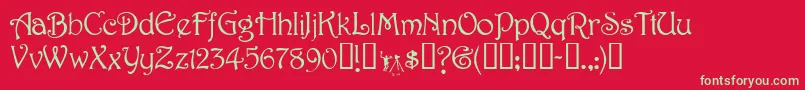 Fonte Jessaminescriptssk – fontes verdes em um fundo vermelho