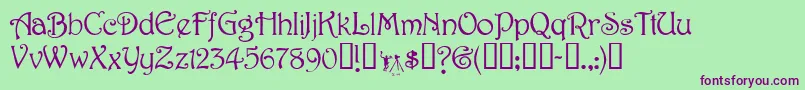 Jessaminescriptssk-Schriftart – Violette Schriften auf grünem Hintergrund