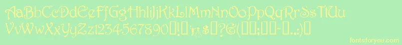 Jessaminescriptssk Font – Yellow Fonts on Green Background