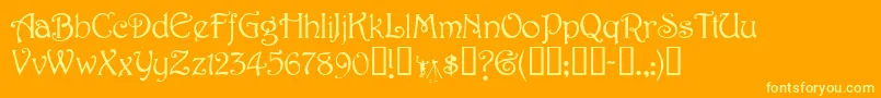 Jessaminescriptssk Font – Yellow Fonts on Orange Background
