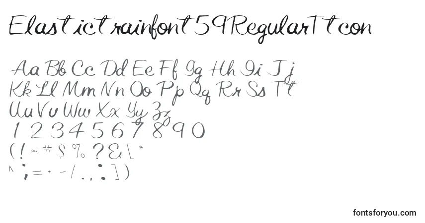 Elastictrainfont59RegularTtcon-fontti – aakkoset, numerot, erikoismerkit