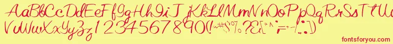 Elastictrainfont59RegularTtcon Font – Red Fonts on Yellow Background