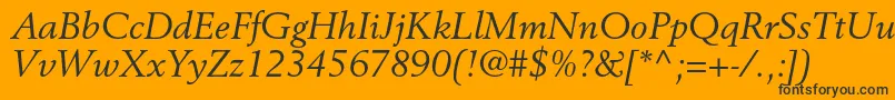 BerlingltstdItalic Font – Black Fonts on Orange Background