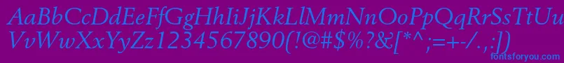 BerlingltstdItalic Font – Blue Fonts on Purple Background