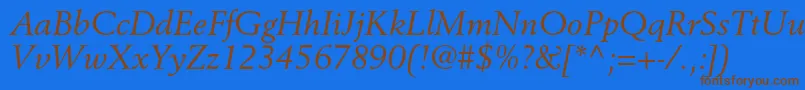 BerlingltstdItalic Font – Brown Fonts on Blue Background