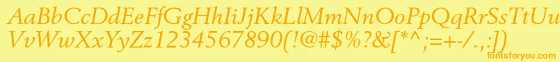 BerlingltstdItalic Font – Orange Fonts on Yellow Background