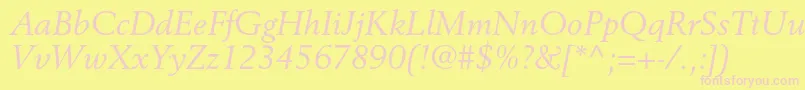 BerlingltstdItalic Font – Pink Fonts on Yellow Background