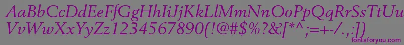 BerlingltstdItalic Font – Purple Fonts on Gray Background