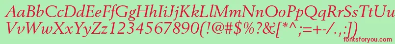 BerlingltstdItalic Font – Red Fonts on Green Background