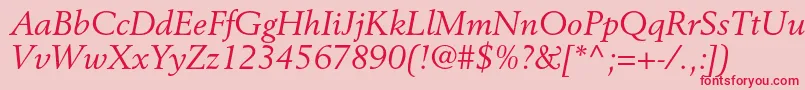 BerlingltstdItalic Font – Red Fonts on Pink Background