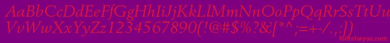 BerlingltstdItalic Font – Red Fonts on Purple Background