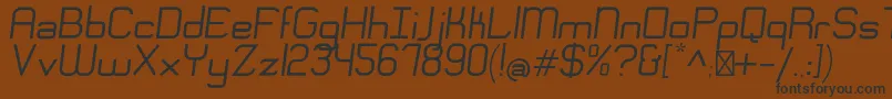 フォントEngadiRegularoblique – 黒い文字が茶色の背景にあります