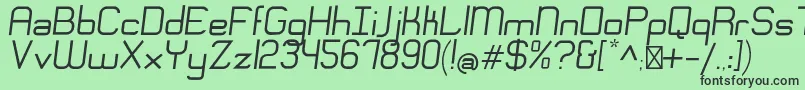 EngadiRegularoblique-Schriftart – Schwarze Schriften auf grünem Hintergrund