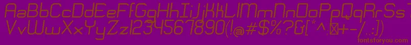 Подробнее о шрифте EngadiRegularoblique Шрифт EngadiRegularoblique – коричневые шрифты на фиолетовом фоне