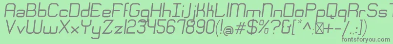 Saiba mais sobre a fonte EngadiRegularoblique Fonte EngadiRegularoblique – fontes cinzas em um fundo verde