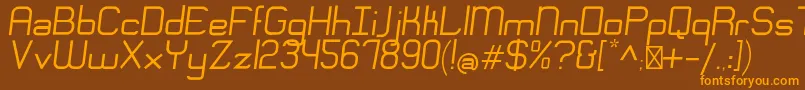 EngadiRegularoblique Font – Orange Fonts on Brown Background