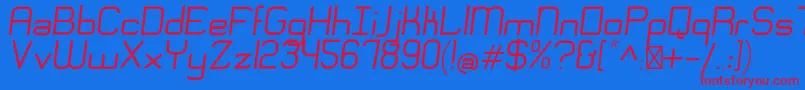 EngadiRegularoblique Font – Red Fonts on Blue Background