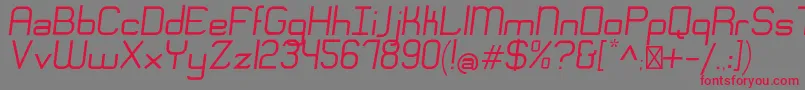 Подробнее о шрифте EngadiRegularoblique Шрифт EngadiRegularoblique – красные шрифты на сером фоне