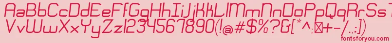 フォントEngadiRegularoblique – ピンクの背景に赤い文字