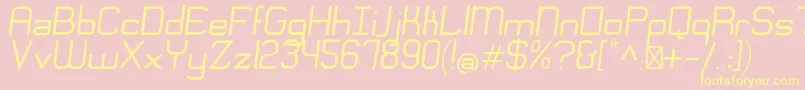 EngadiRegularoblique Font – Yellow Fonts on Pink Background