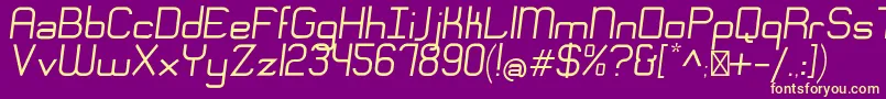 En savoir plus sur la police EngadiRegularoblique Police EngadiRegularoblique – polices jaunes sur fond violet